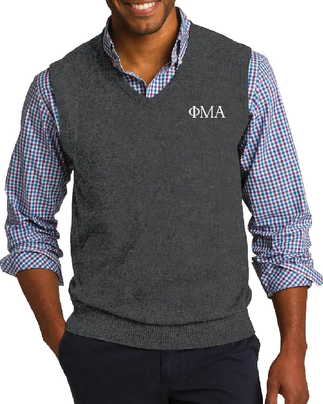 Sweater Vest - Charcoal, Greek Letters Oversized Loose Flowy