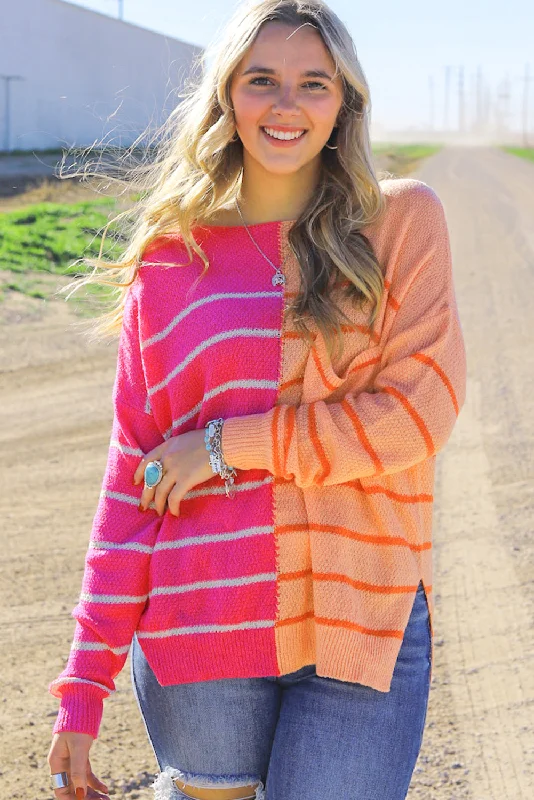 Striped Color Block Loose Fit Knit Sweater Long Sweater Short Sweater Cropped Sweater Striped Color Block Loose Fit Knit Sweater Long Sweater Short Sweater Cropped Sweater