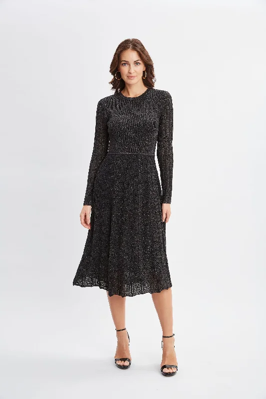 Lurex Flare Sweater Dress Cotton Fabric Linen Fabric Terry Fabric