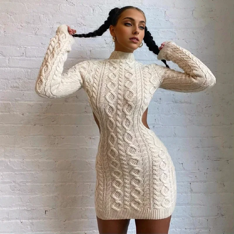 Julia Fashion - Women Knit Sweater Dress Faux Fur Fabric Real Fur Fabric Shearling Fabric Julia Fashion - Women Knit Sweater Dress Faux Fur Fabric Real Fur Fabric Shearling Fabric