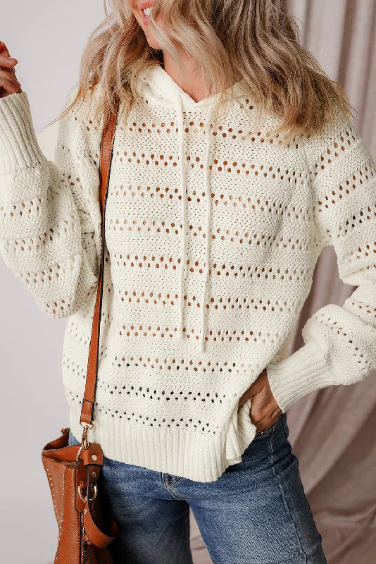 Knit Raglan Sleeve Hooded Sweater Graphic Sweater Embroidered Appliqued