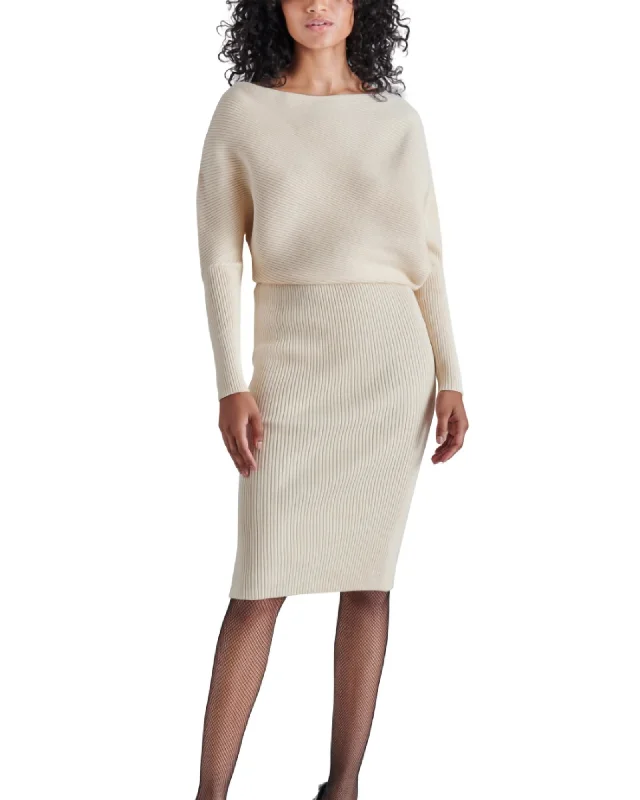 Lori Sweater Dress In White Cap | White Cap Anti-Pilling Anti-Shrink Durable