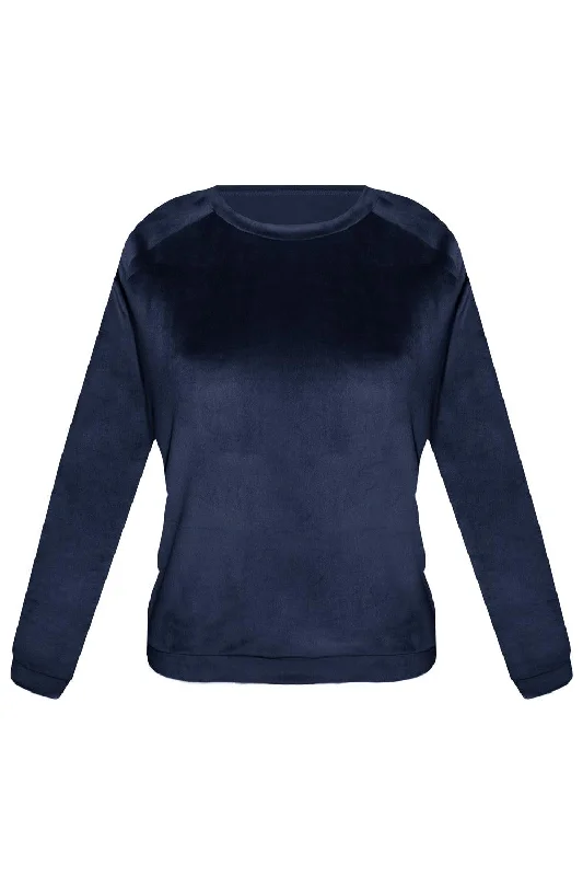 Foxy Navy sweater Boat Neck Shawl Collar Notched Collar