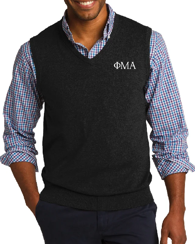 Sweater Vest - Black, Greek Letters Modern Contemporary Chic