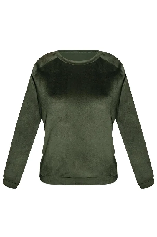 Foxy Olive sweater Front Pockets Side Pockets Patch Pockets