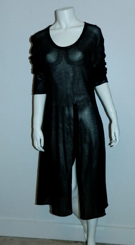 sheer weave RUNDHOLZ DIP abstract knit sweater dress OS Solid Color Striped Floral Print