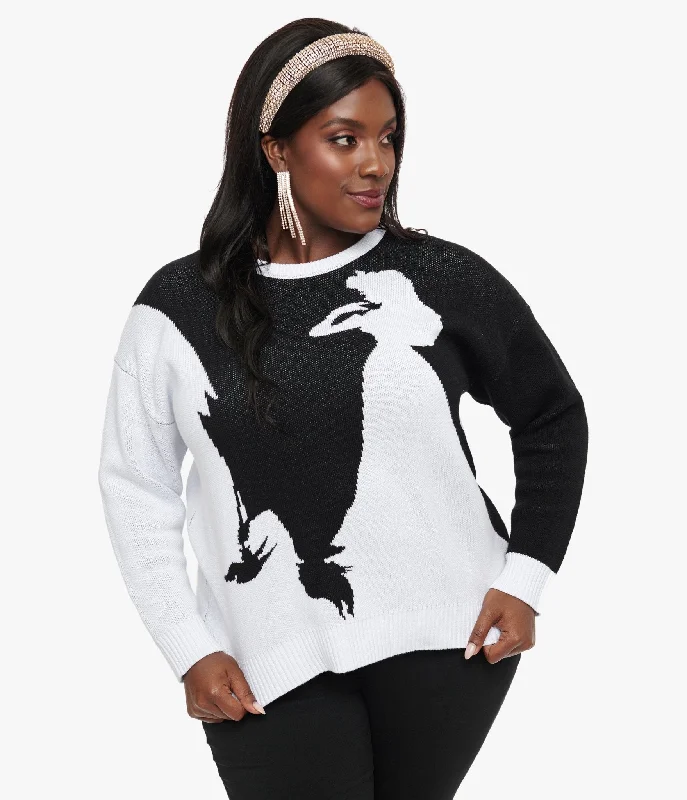 Disney Princess collection by Unique Vintage Plus Size Black & White Maleficent Aurora Sweater Thin Thick Dense Disney Princess collection by Unique Vintage Plus Size Black & White Maleficent Aurora Sweater Thin Thick Dense
