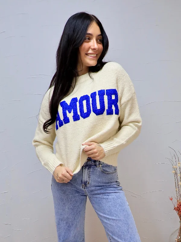Amour Patch Sweater Tailored Straight A-Line