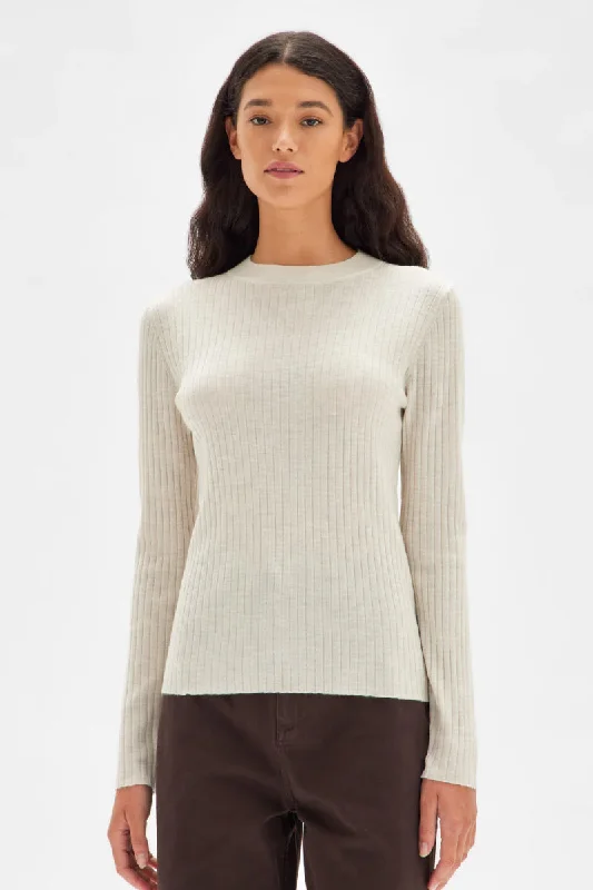 Assembly Label - Mia Long Sleeve Knit, Cream