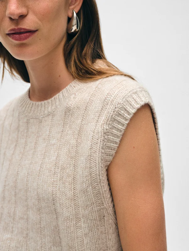 Cashmere Marled Wide Ribbed Shell