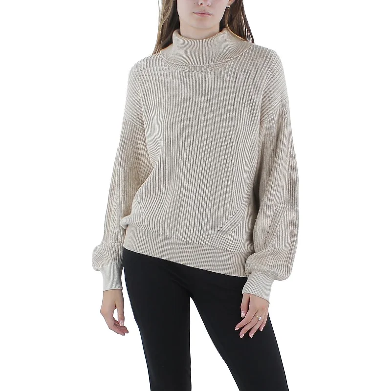 DKNY Womens Ribbed Long Sleeve Turtleneck Sweater