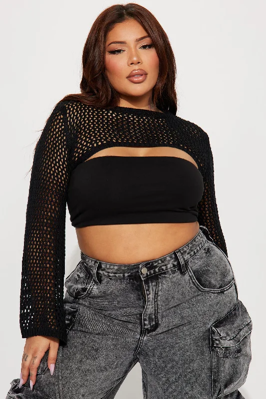 Out For A Tan Shrug Sweater - Black