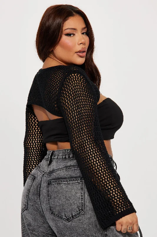 Out For A Tan Shrug Sweater - Black