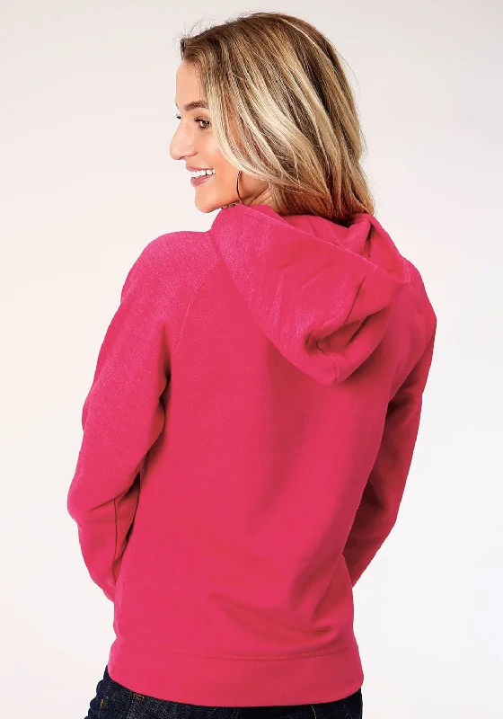 Roper Womens Rose Pink Cotton Blend Longhorn Hoodie