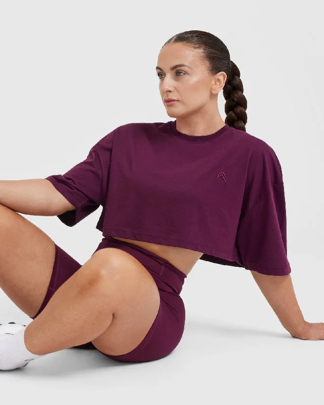 Classic Relaxed Crop Lightweight T-Shirt | Ripe Fig