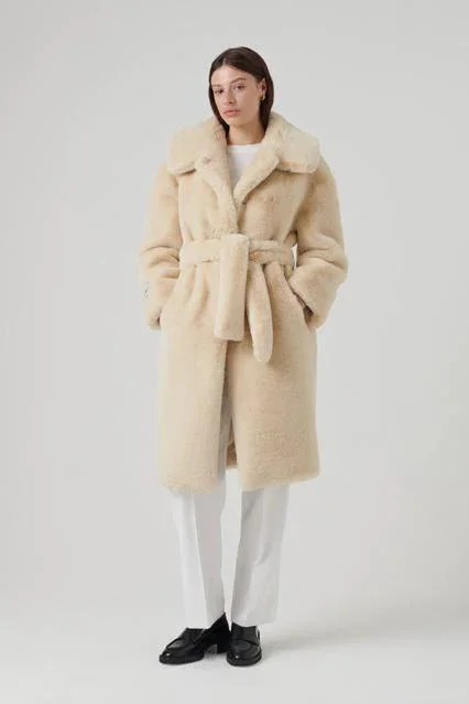 Katrina Faux Fur Coat - Cream