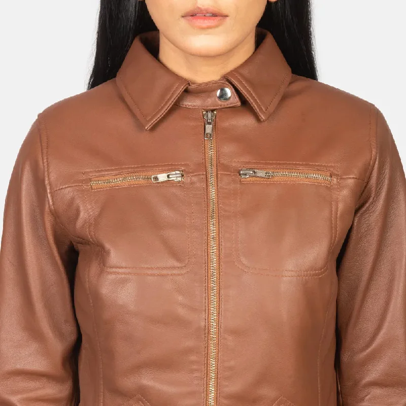 Leather Jacket Brown - Sheepskin Semi Aniline