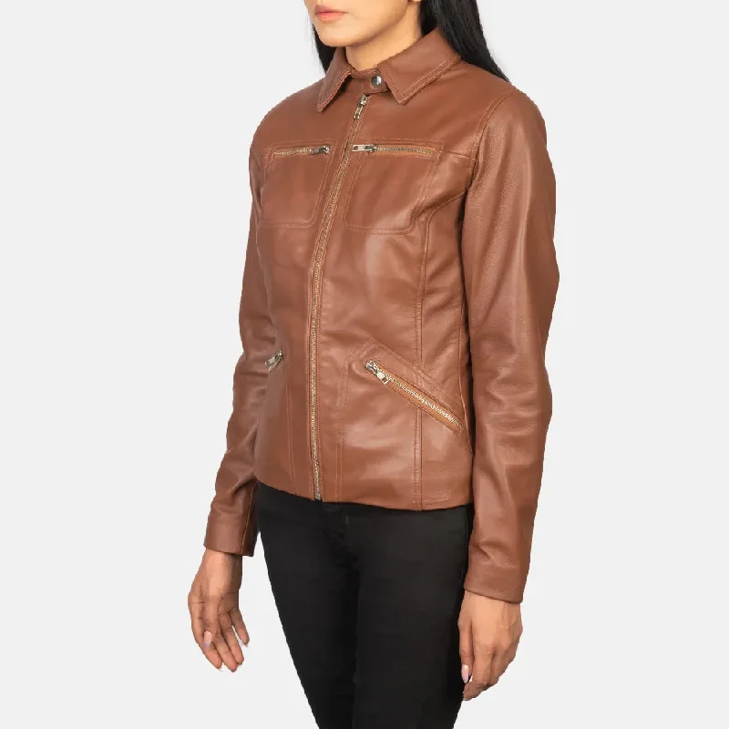 Leather Jacket Brown - Sheepskin Semi Aniline