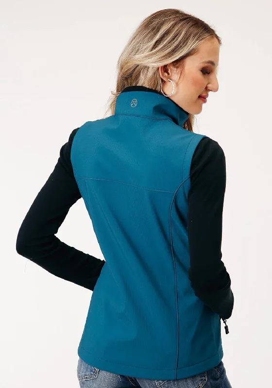 Roper Womens Zip Deep Teal Polyester Softshell Vest