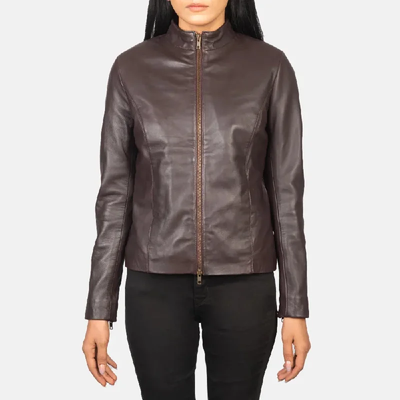 Women Leather Jackets in Maroon