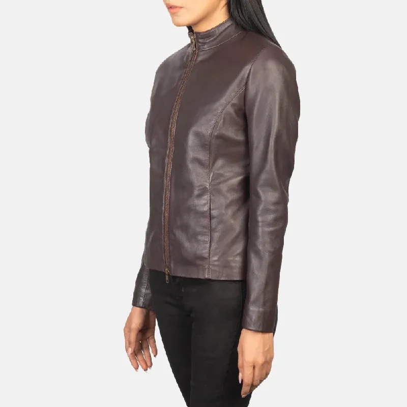 Women Leather Jackets in Maroon