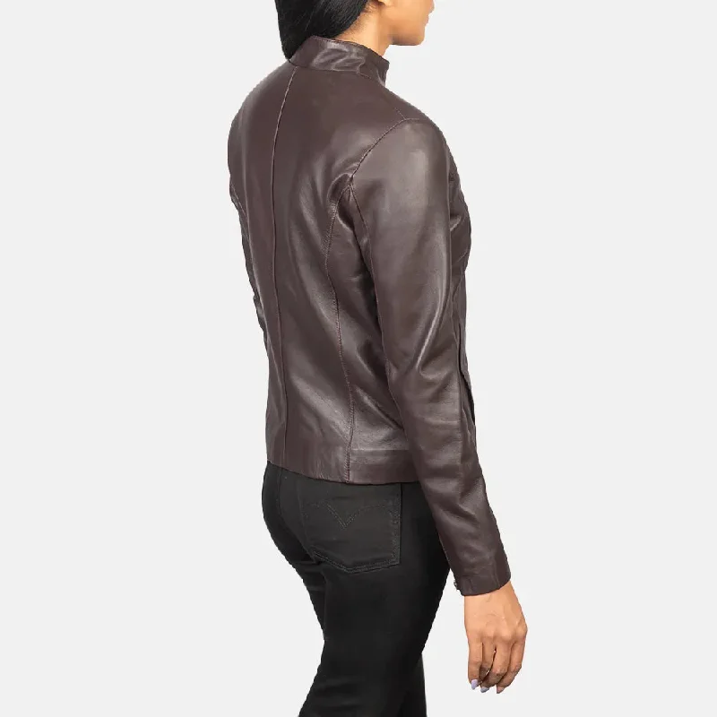 Women Leather Jackets in Maroon