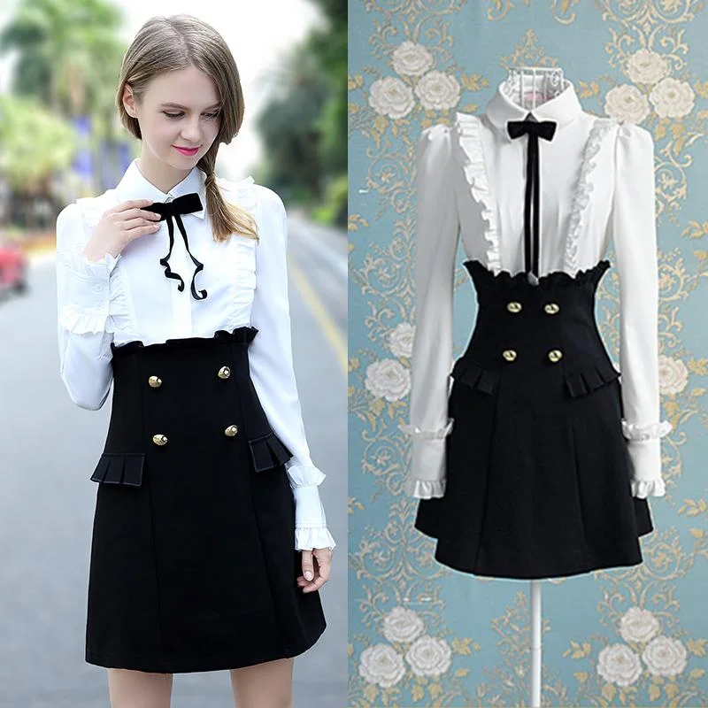 A long sleeve Sweet bow  dress  YV5045