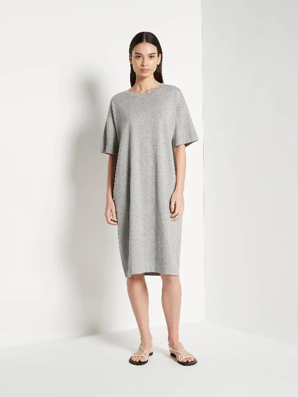 JHL Box T Dress (Cotton Cashmere) Grey Marle