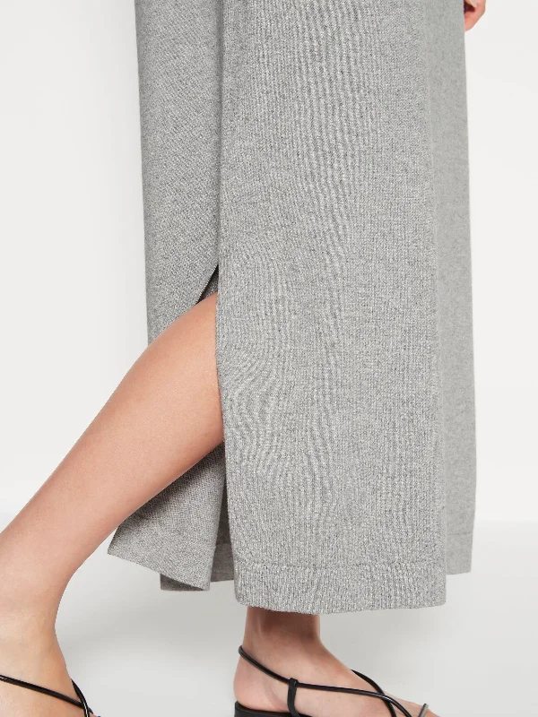 JHL Long Box T Dress (Cotton Cashmere) Grey Marle