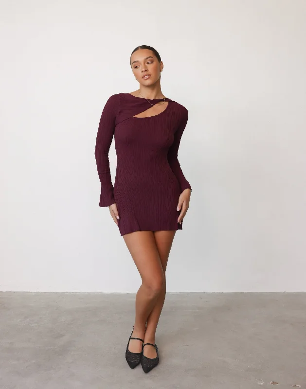 Yasmin Mini Dress (Plum)