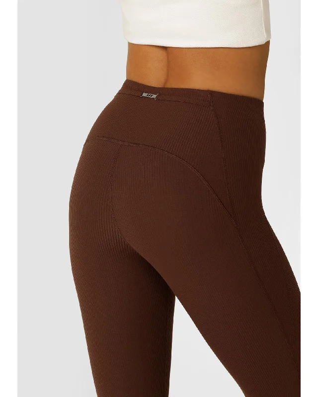 Lorna Jane Irrestible Stomach Support Rib Flared Leggings - Espresso