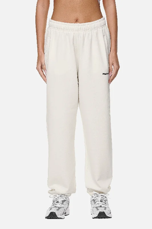 Villa High Waisted Sweat Pants Washed Coconut Milk Black Gum