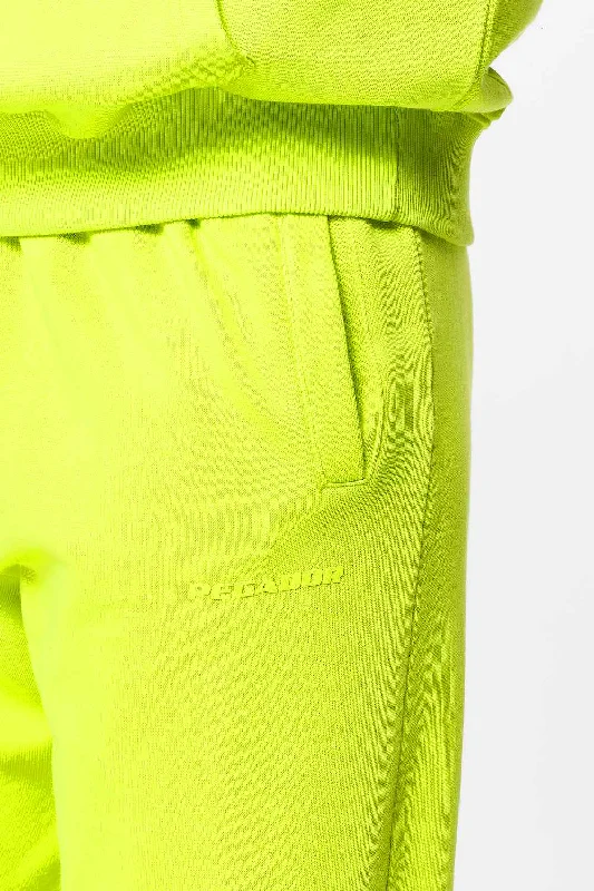 Villa High Waisted Sweat Pants Washed Lime Yellow Gum