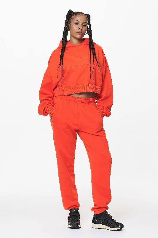 Villa High Waisted Sweat Pants Washed Signal Red Gum