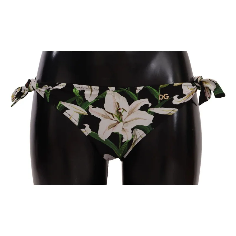 Dolce & Gabbana Elegant Lily-Print Bikini Bottom