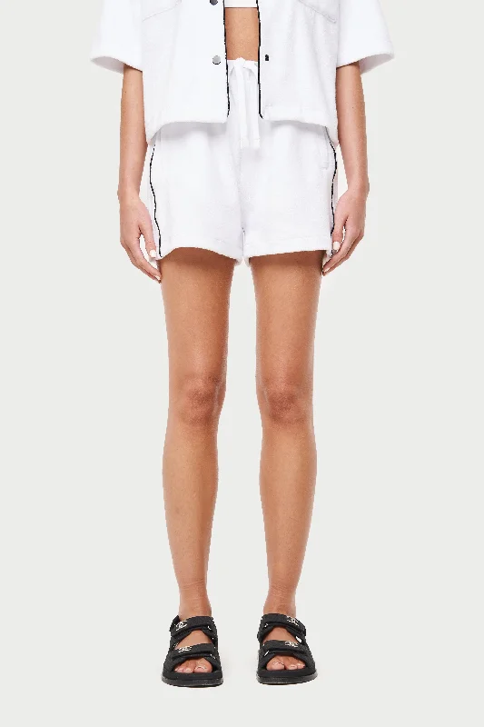 HEAVYWEIGHT TOWELLED RESORT SHORTS - WHITE