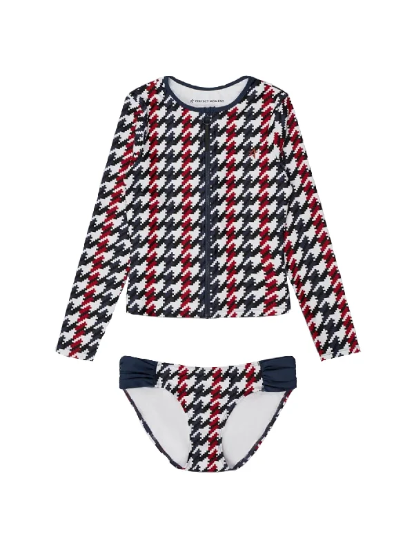 Houndstooth Rash Guard Swimsuit