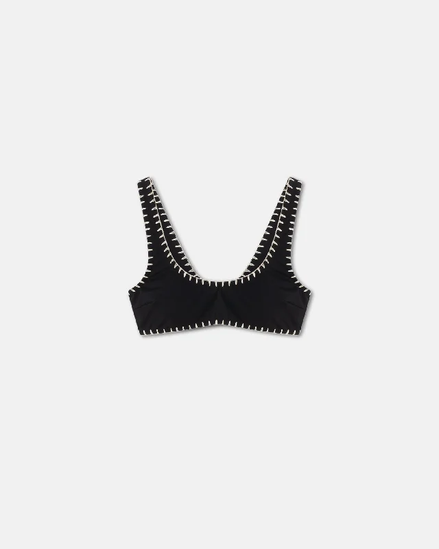 Malti - Crochet Bikini Top - Black