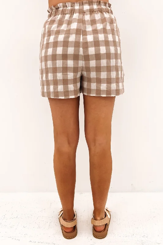 Stevie Drawcord Short Mocha Check