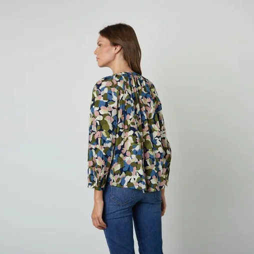 Printed Cotton Long Sleeve Top (Petal)