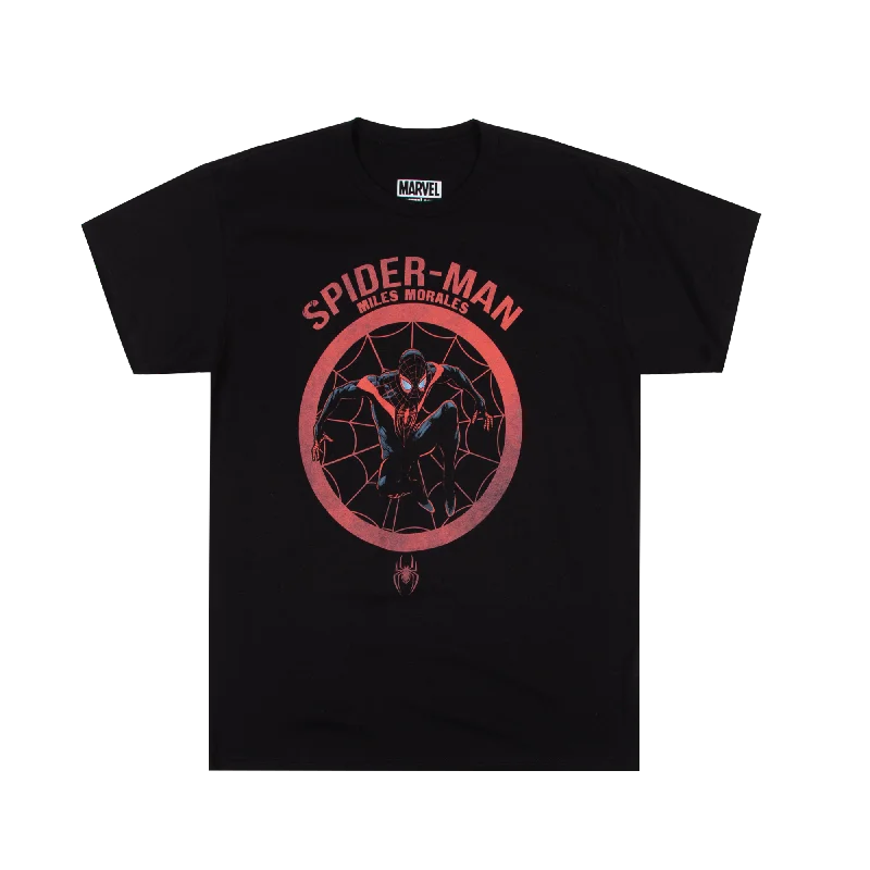 Miles Morales Spider-Man Distress Art Black Tee