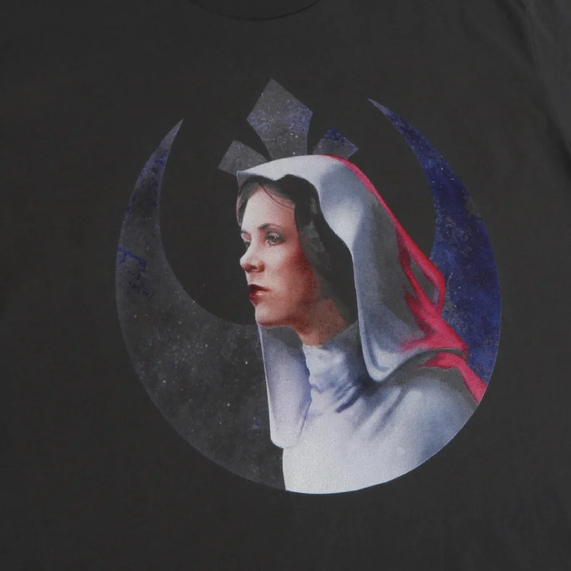 Gazing Leia & Rebel Shield Charcoal Tee