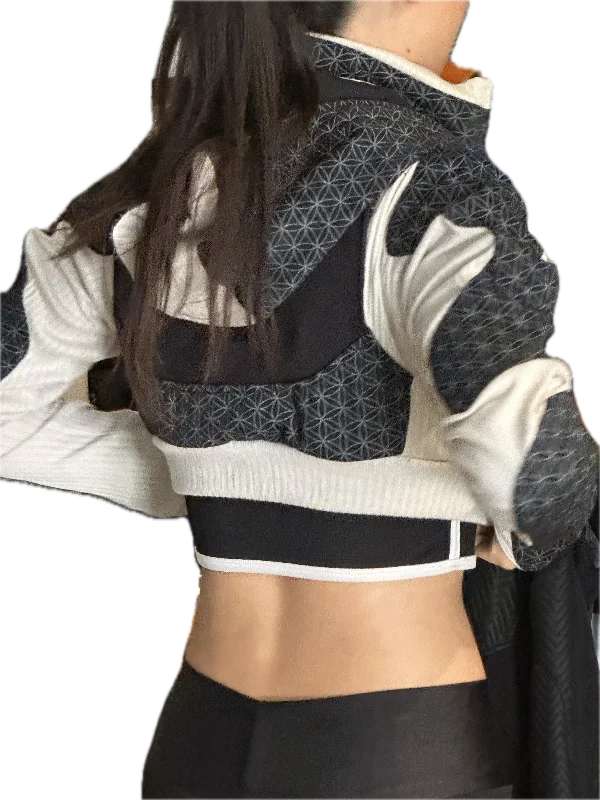 Freq G Hooded Crop Jacket with Flower of Life