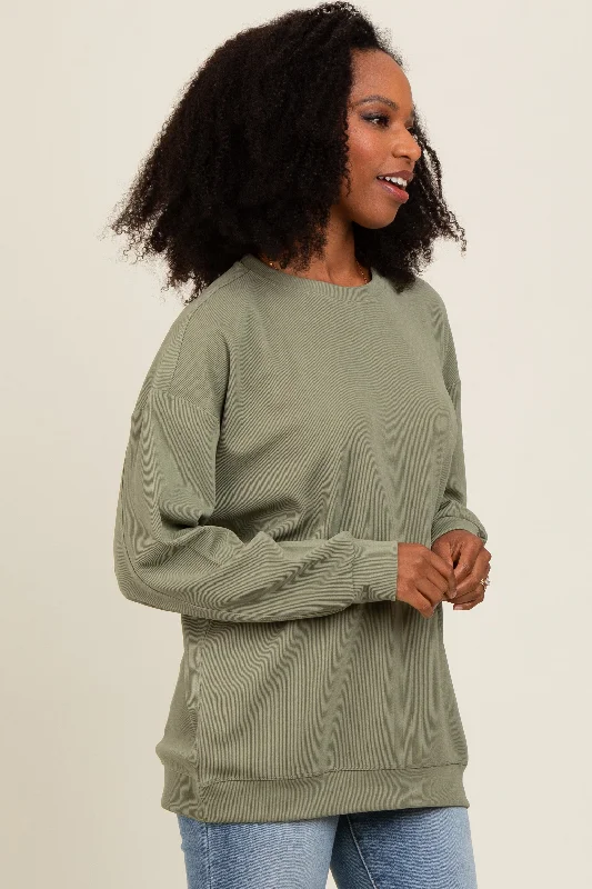 Olive Drop Shoulder Sweatshirt