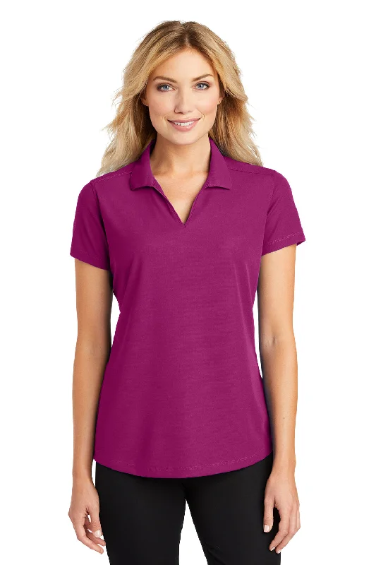 Port Authority Womens Dry Zone Moisture Wicking Short Sleeve Polo Shirt - Magenta Purple