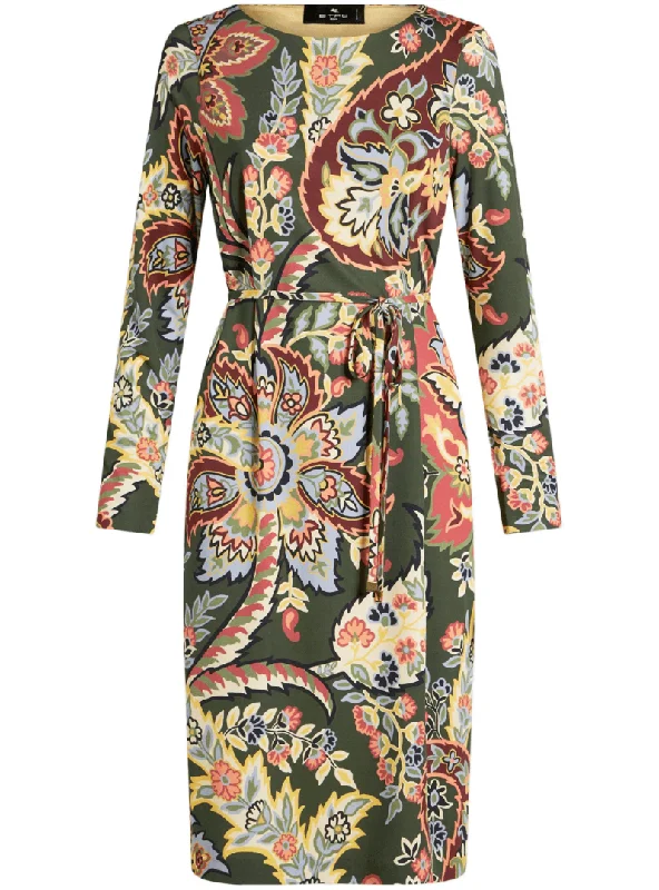 abstract green pattern dress