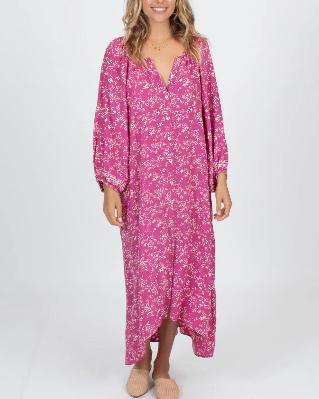 "Alex" Dress in Geranium Pink Print
