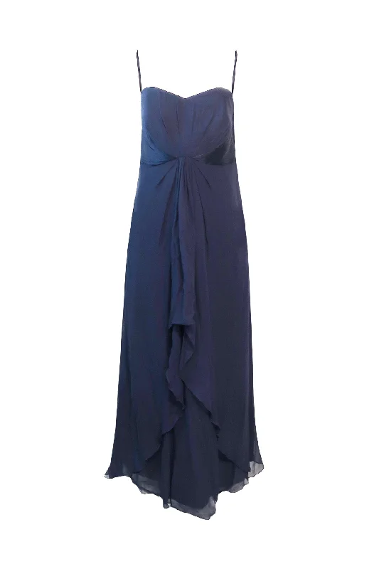 Flowy Navy Strapless Dress