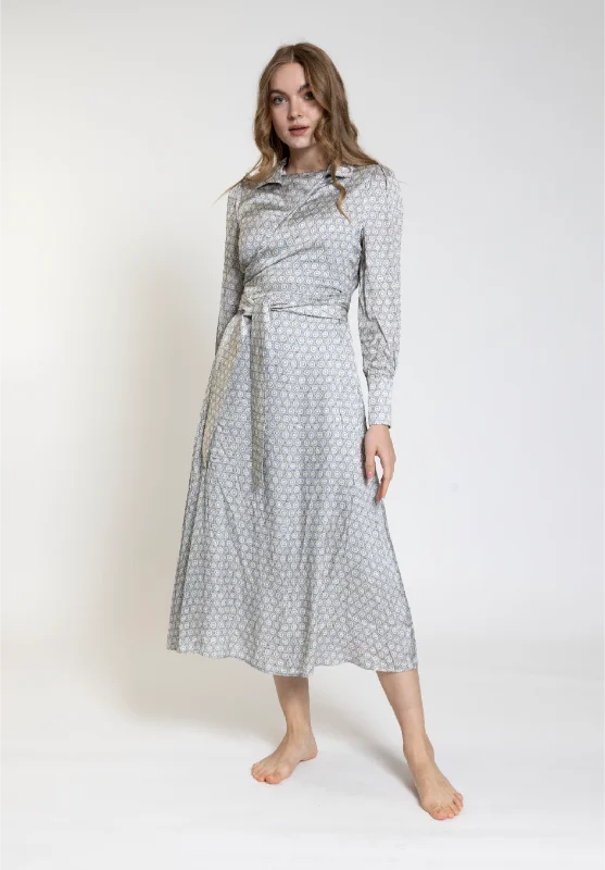 Azelea Print Tie Cuff Dress