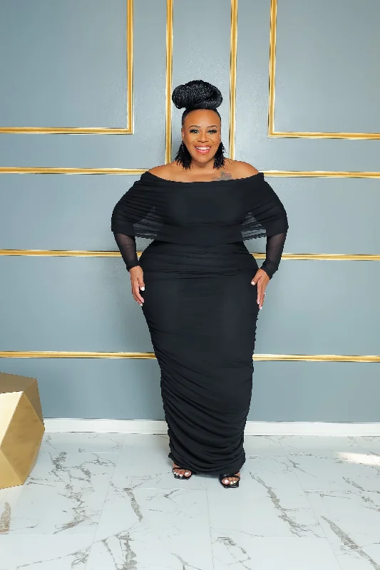 Black It's All Ruched Dress
